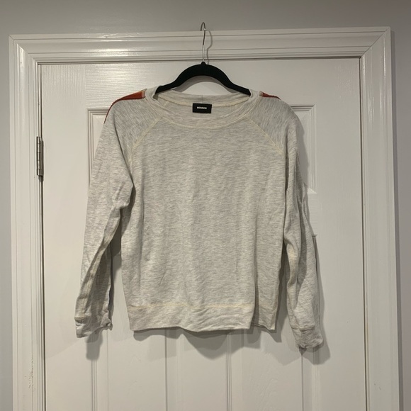 Monrow Rainbow Stripe Pullover Sweater Sweatshirt - Picture 1 of 4